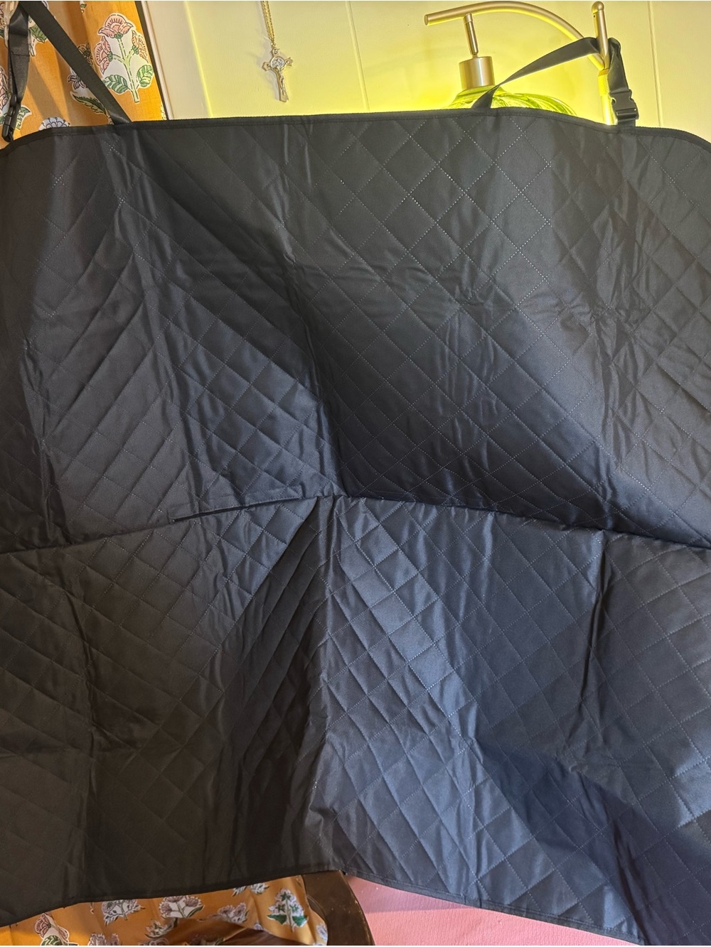 Black Quilted Waterproof Pet Seat Cover